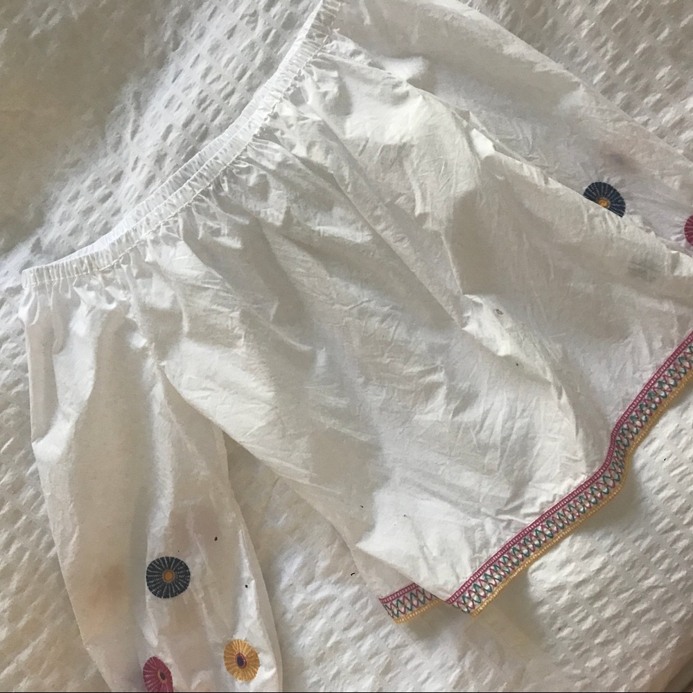 Madewell embroidered off the shoulder top